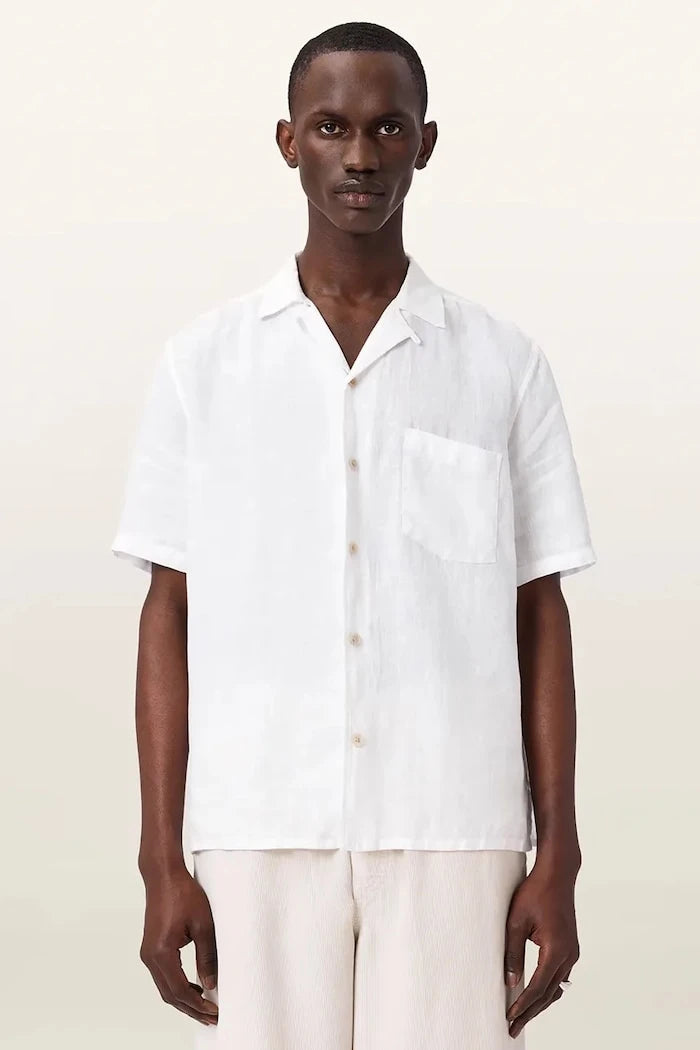 AllSaints риза мъжка от лен TRI