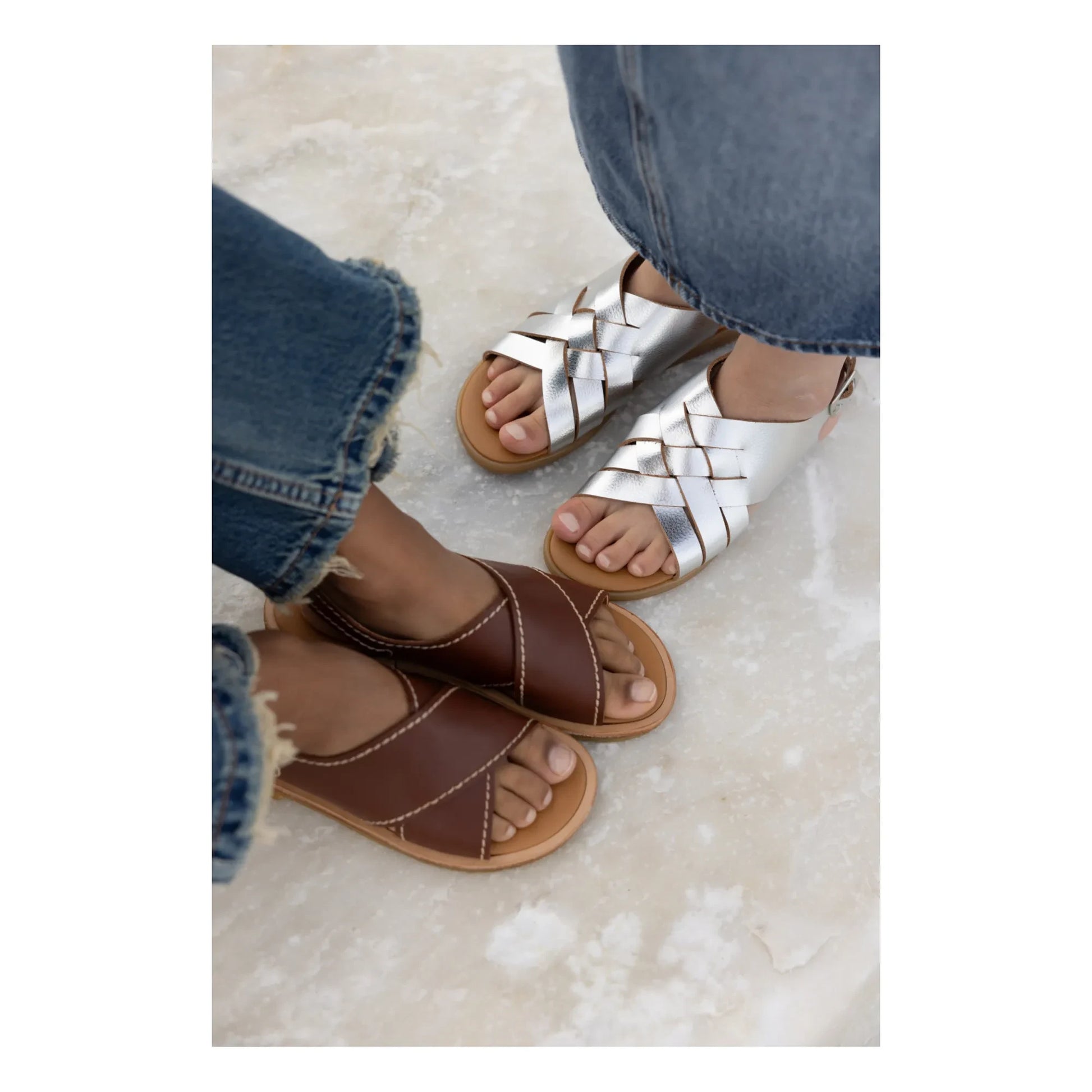 Angulus - Braided Sandals | Silver