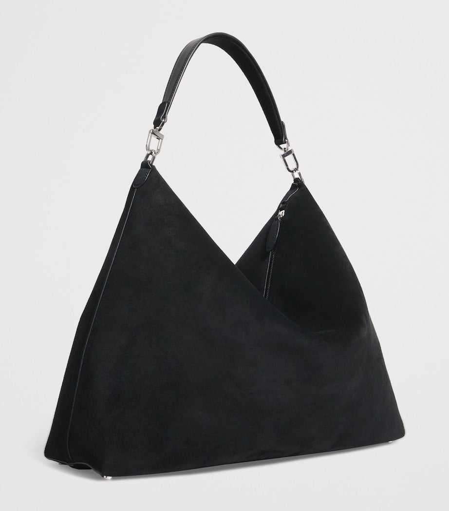 Toteme Black Suede Bevel Shoulder Bag