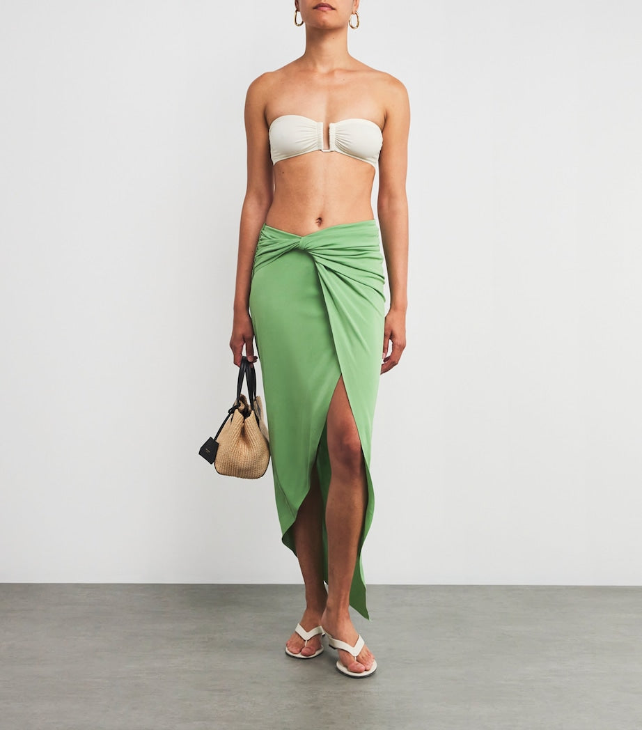 Eres White Show Bandeu Bikini Top