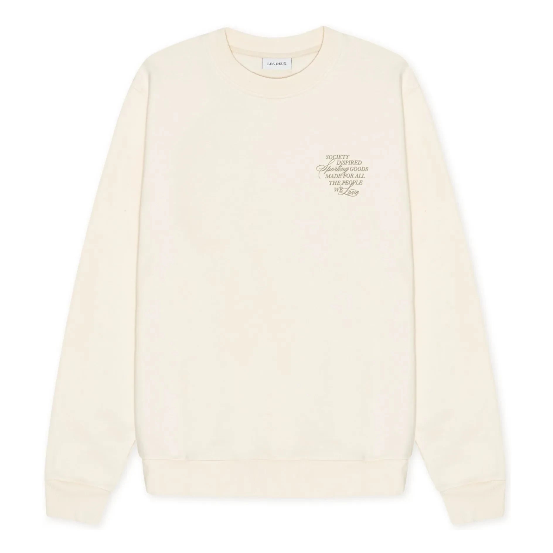 Les Deux - Ben Faience Cotton Crew Neck Sweat Top | Cream
