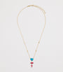 Yellow Gold, Diamond, Tourmaline and Opal Freeform 4-Step Necklace
