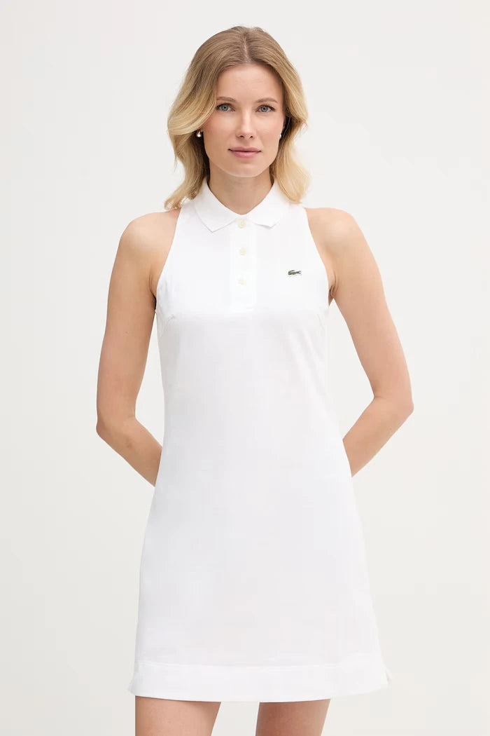 Lacoste pamuk ve elastanlı yazlık elbise