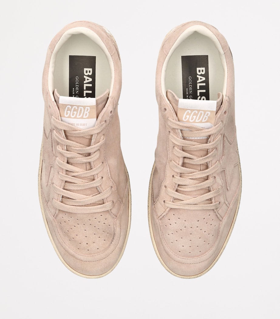 Pink Suede Ball Star Low-Top Sneakers