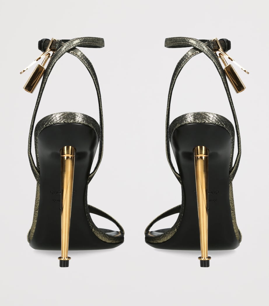 TOM FORD Gold Leather Padlock Sandals 105