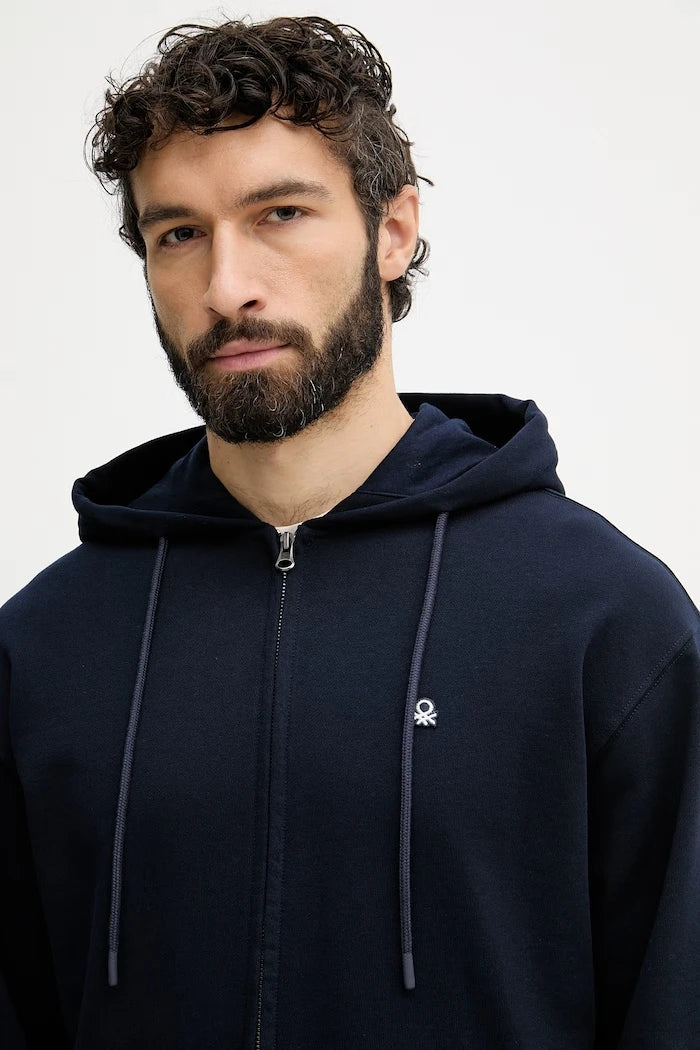 United Colors of Benetton erkek pamuklu fermuarlı sweatshirt