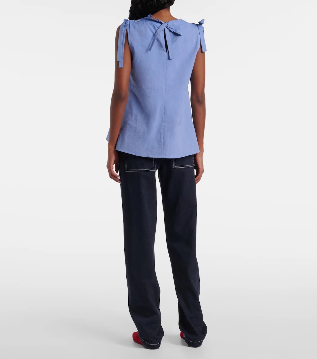 'S Max Mara - بلوزة من قماش الكانفاس القطني