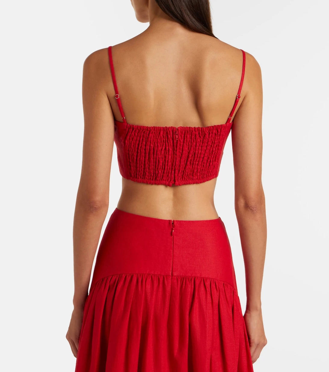 Staud - Federico linen crop top