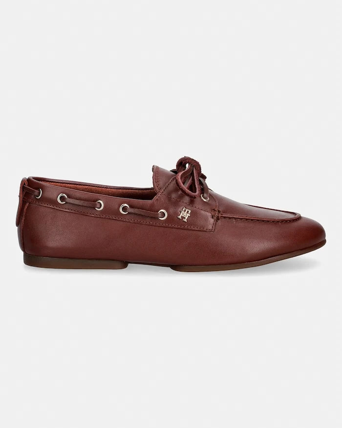 Tommy Hilfiger Kadın Deri Mokasen TH SLEEK LEATHER BOAT SHOE