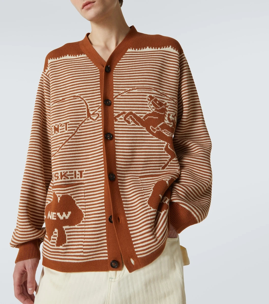 Bode - Buckaroo striped cotton cardigan