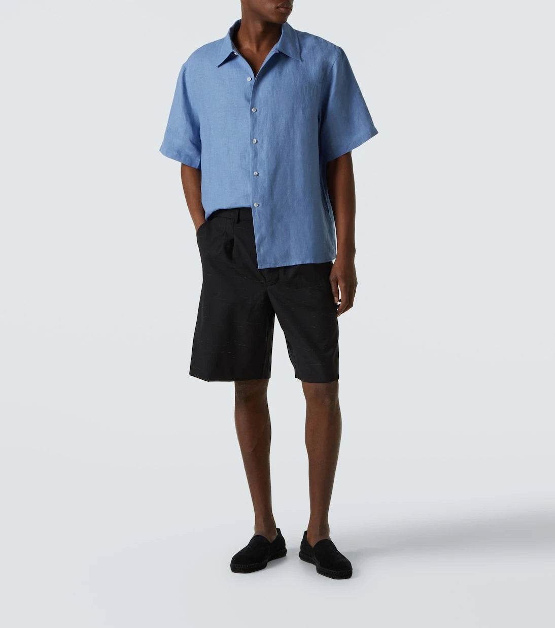 Commas - Linen bowling shirt