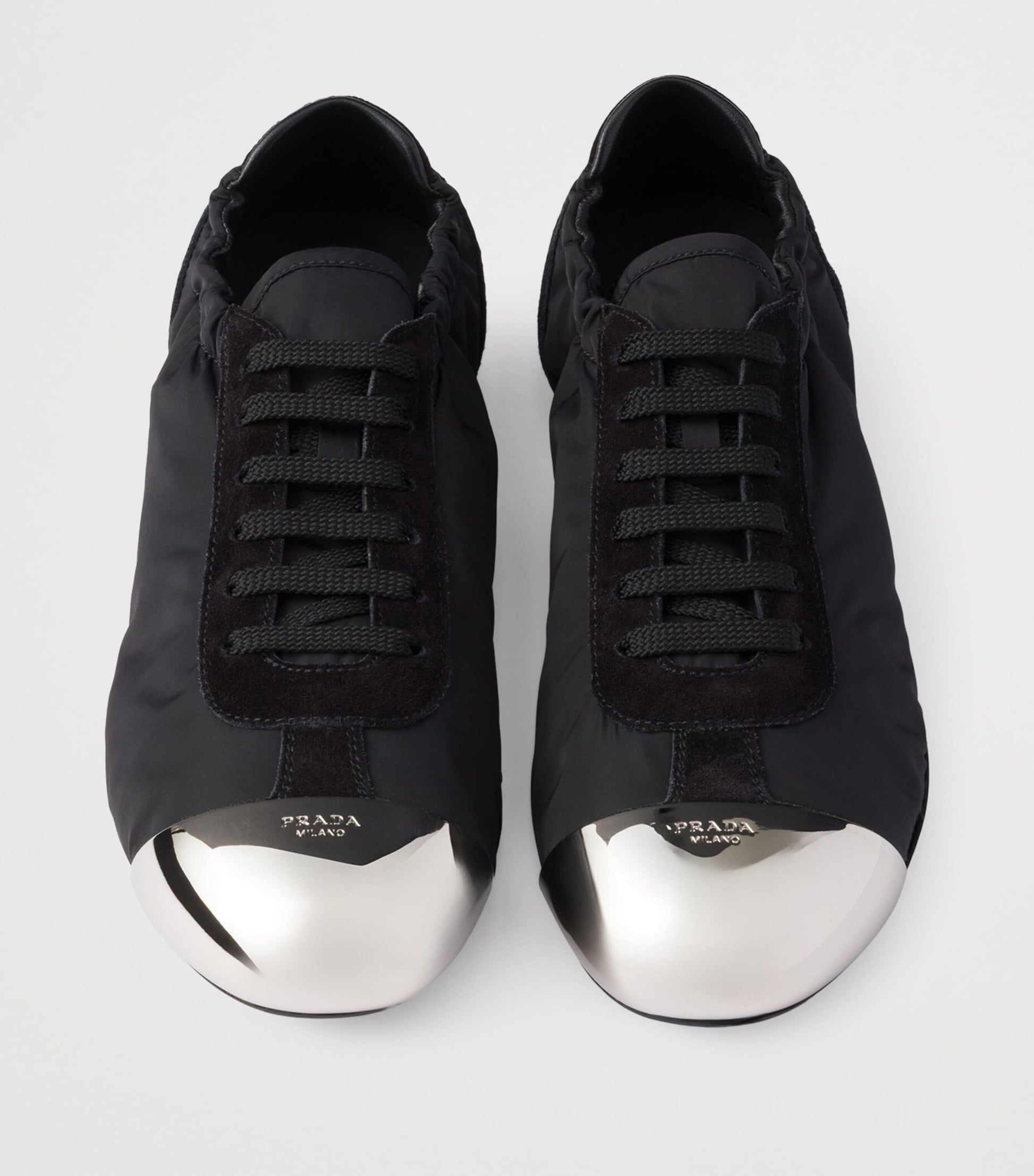 Black Suede-Re-Nylon-Metal Collapse Sneakers