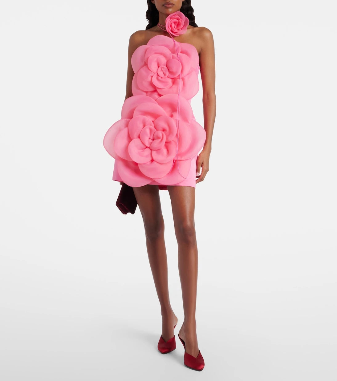 Leo Lin - Floret floral-appliqué bustier dress