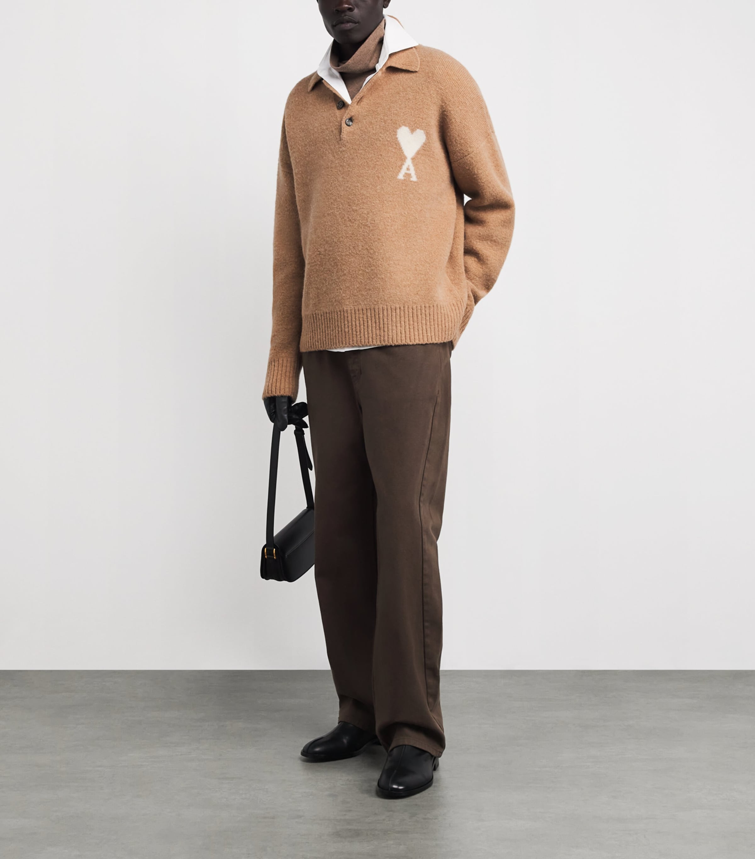 Alpaca-Blend Ami de Coeur Polo Sweater