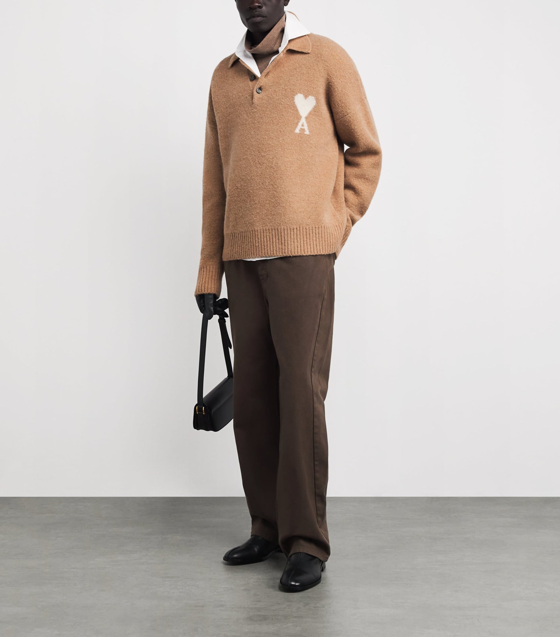 Alpaca-Blend Ami de Coeur Polo Sweater