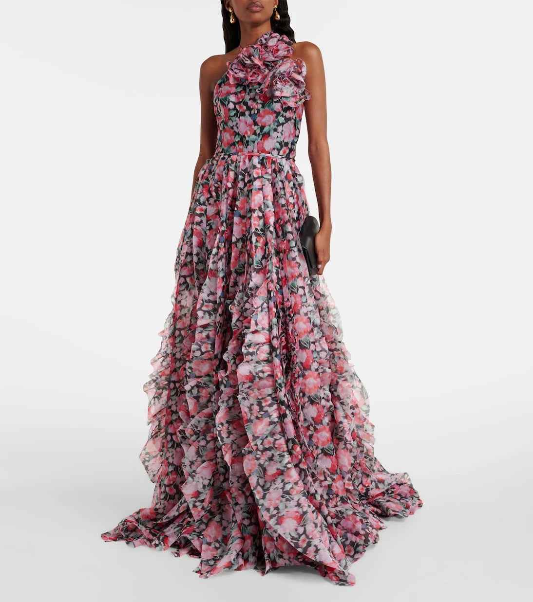 Carolina Herrera - Floral halterneck ruffled gown