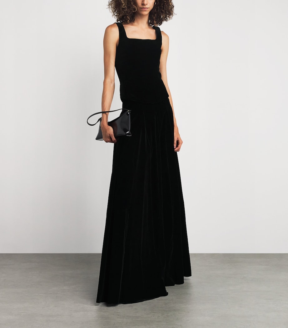 Velvet Bustier Top BLACK