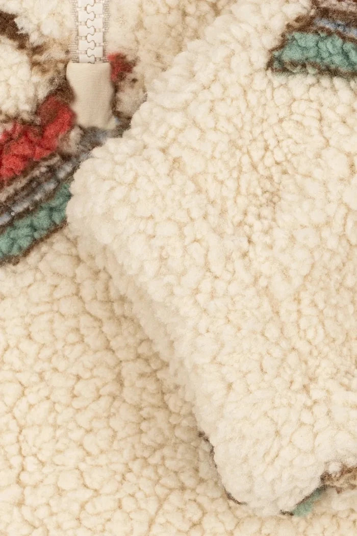 Konges Sløjd Çocuk Polar Ceketi JODY TEDDY HALF ZIP GRS