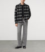 Black Organic Cotton Check Bayo Jacket