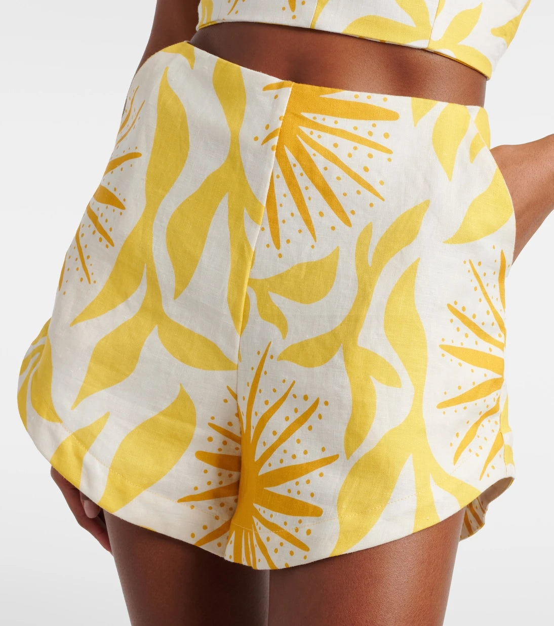 Cala de la Cruz - Bahamas printed linen shorts