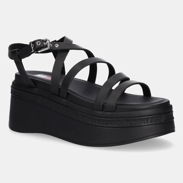 Tommy Jeans WEDGY STRAPPY SANDAL Deri Sandalet
