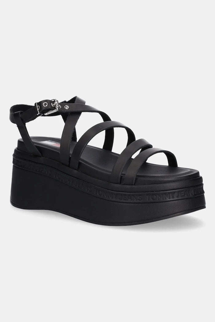 Tommy Jeans WEDGY STRAPPY SANDAL Deri Sandalet