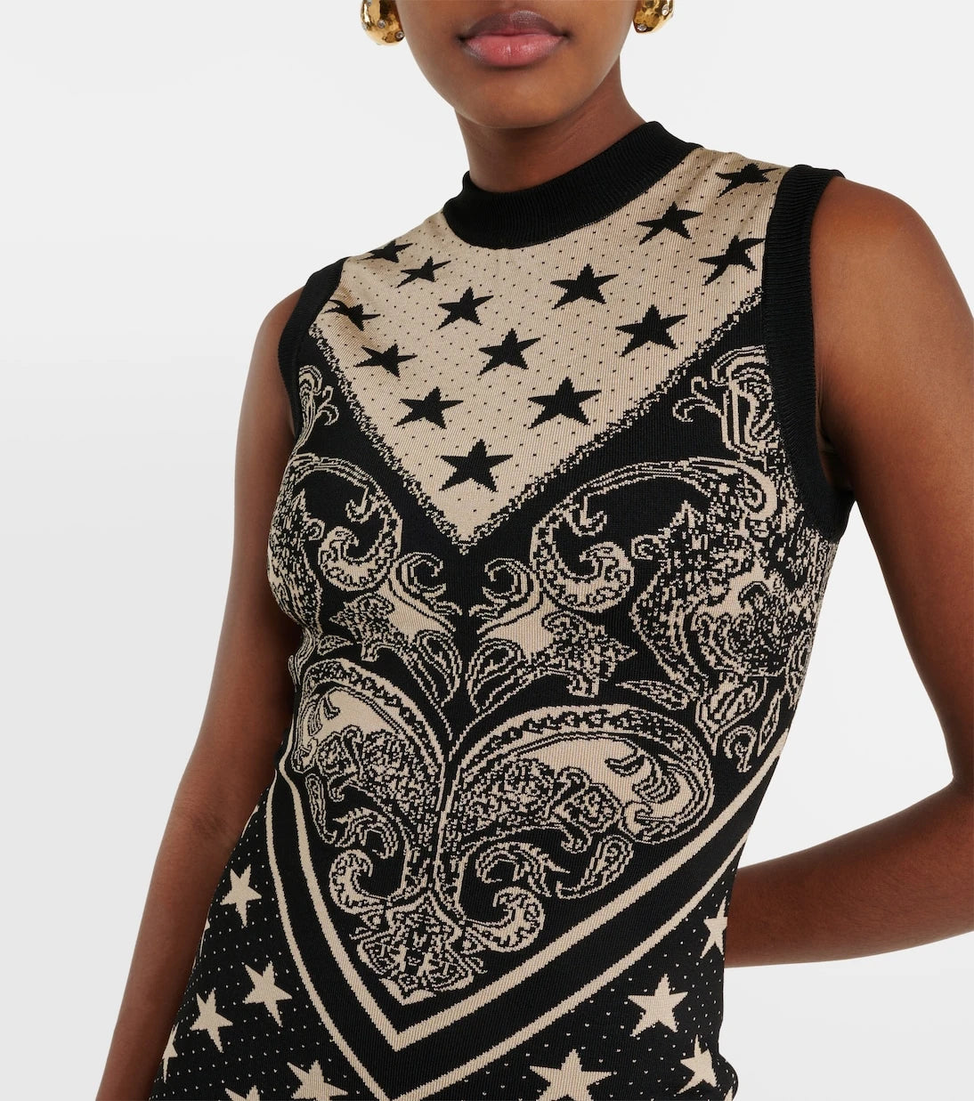 Balmain - Intarsia knitted minidress