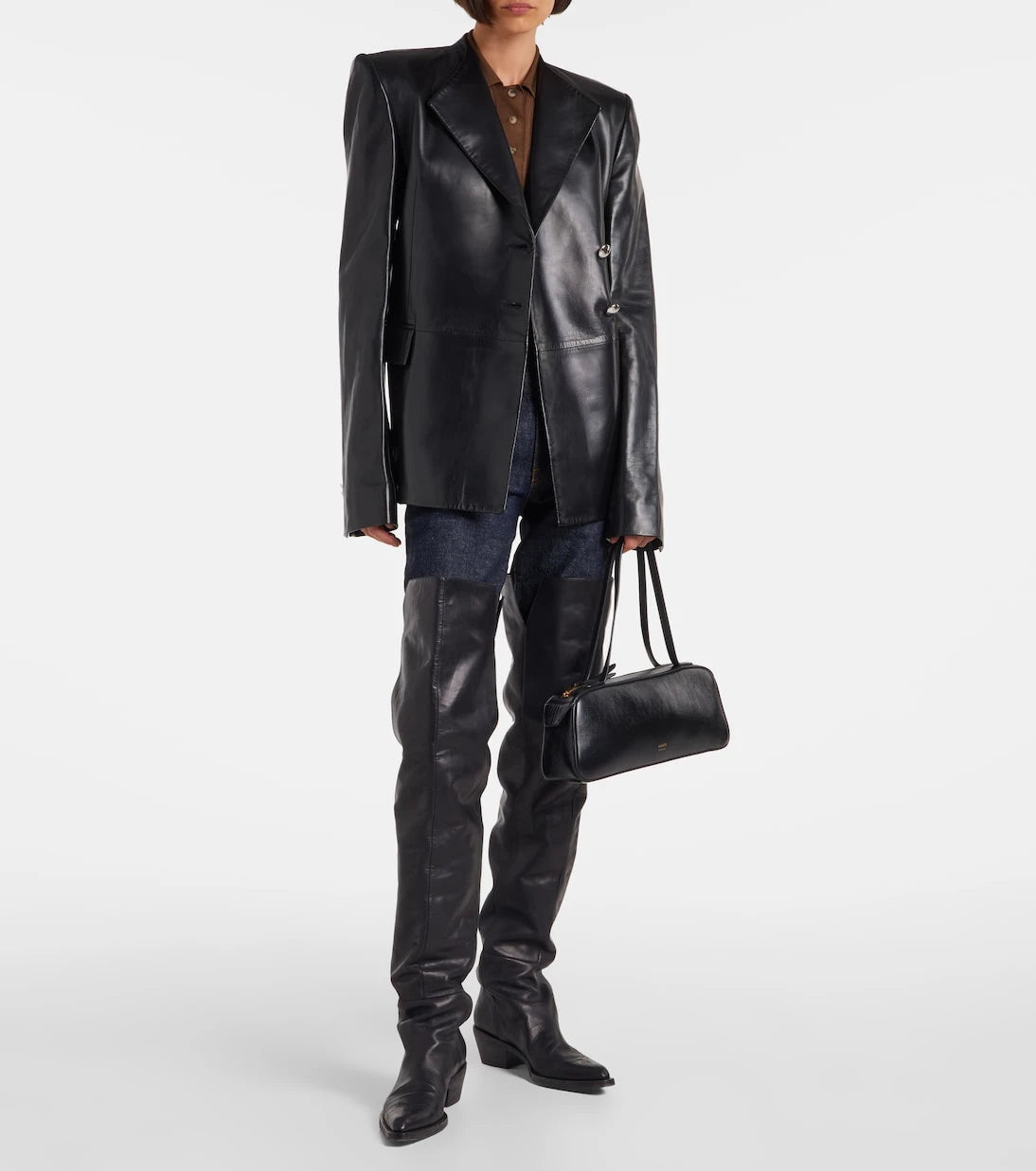 Khaite - Simona patent leather shoulder bag