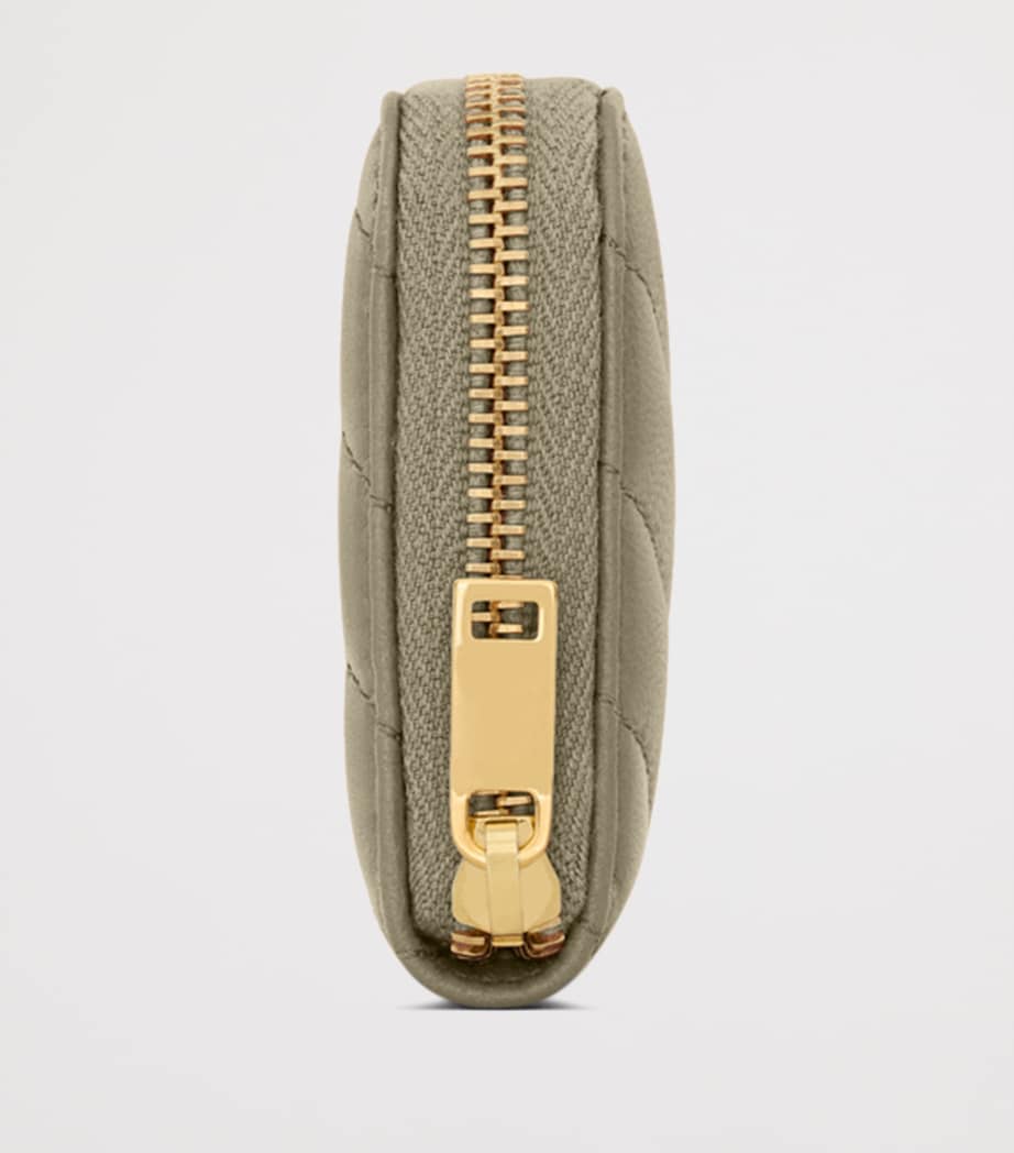 Green Leather Monogram Matelassé Cassandre Wallet