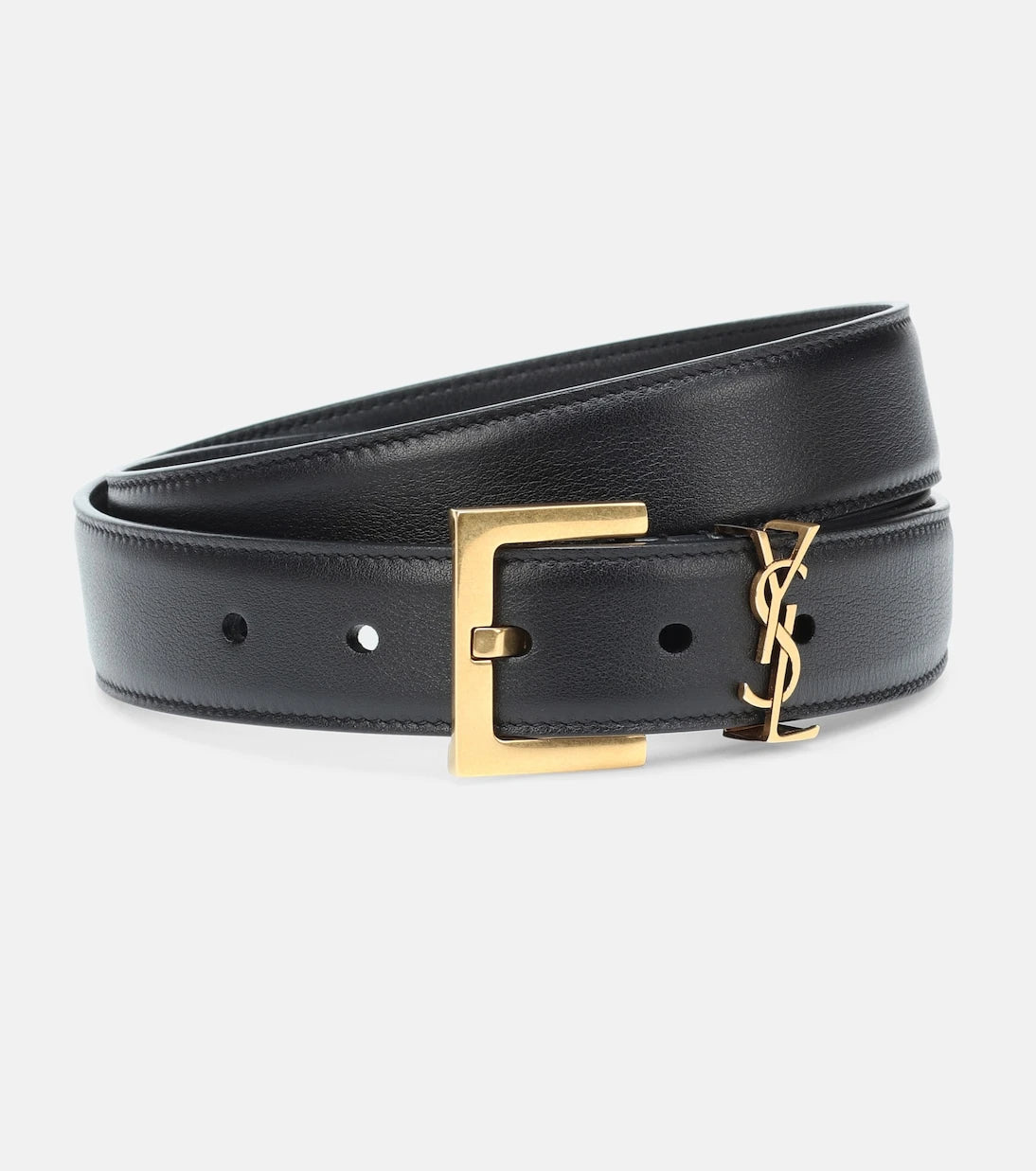 Saint Laurent - Cassandre leather belt