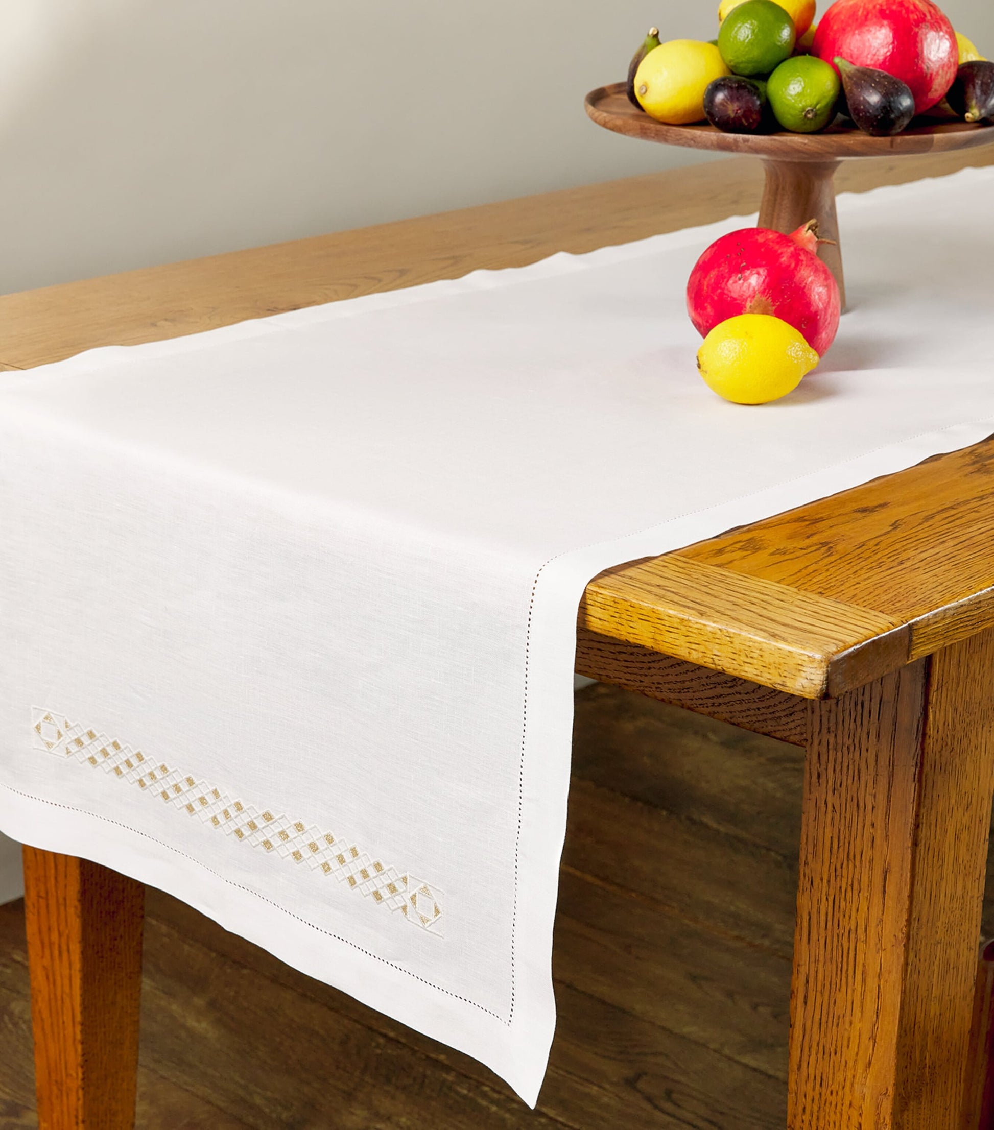 Dea Linen Embroidered Liri Table Runner (50cm x 210cm)