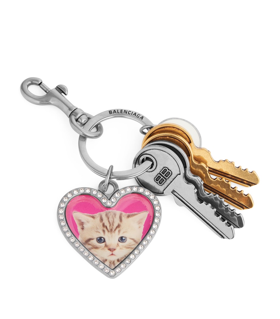 Balenciaga Multi Kitten Heart Keyring