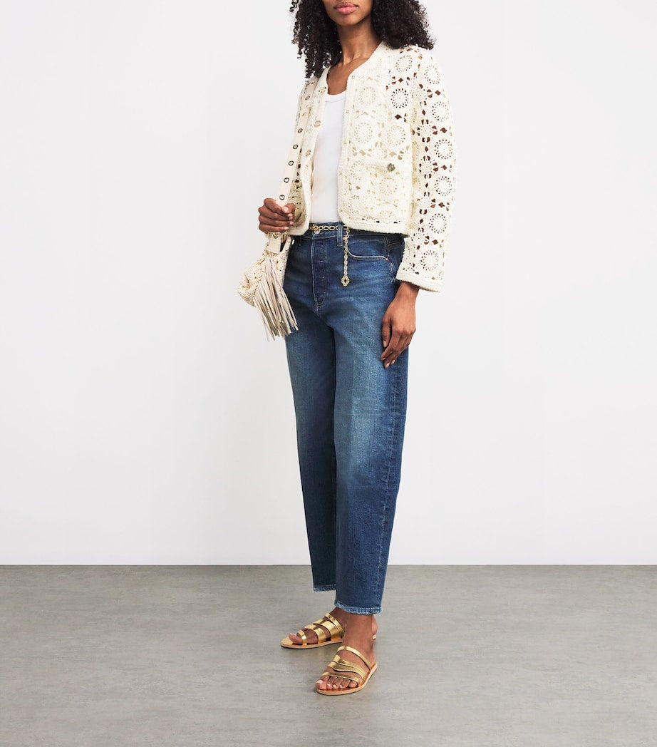 White Crocheted Cardigan