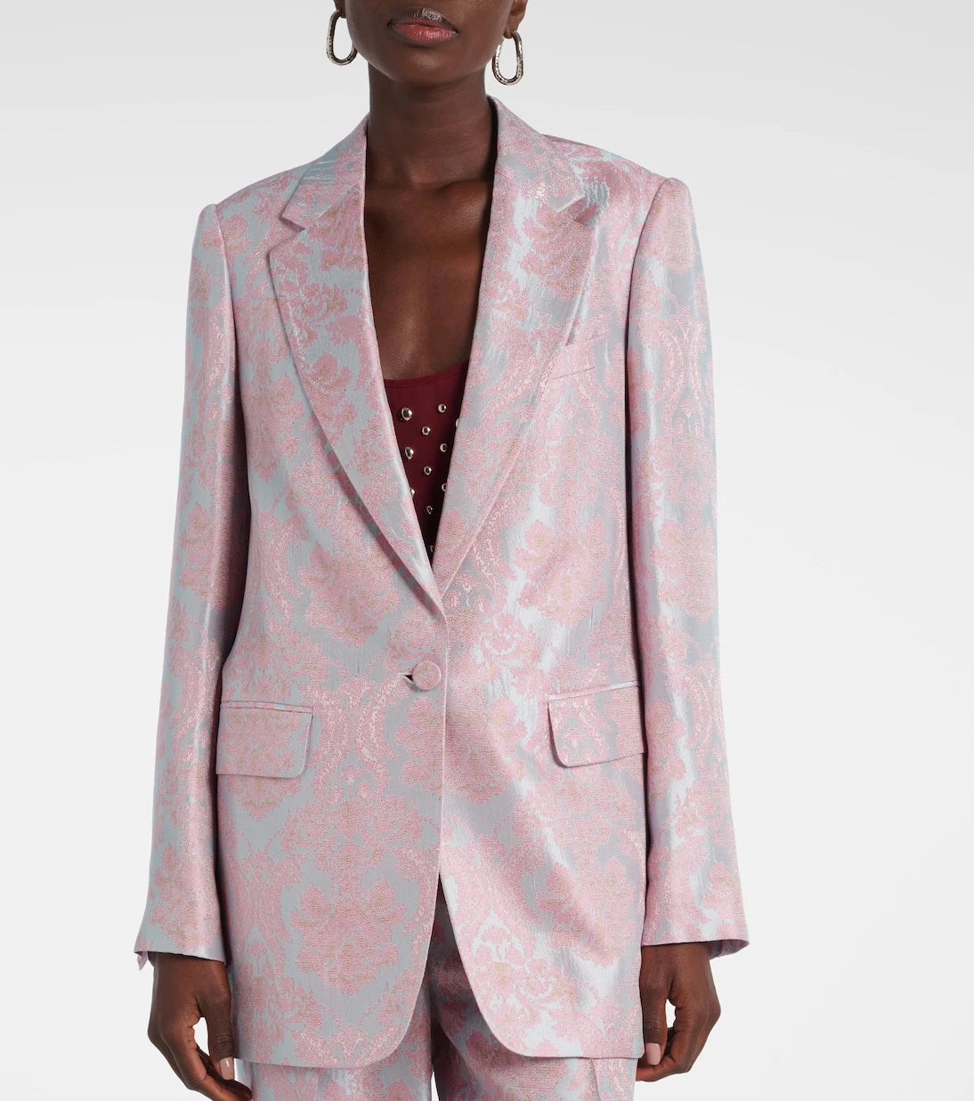 Dries Van Noten - سترة بليزر جاكار مزهرة