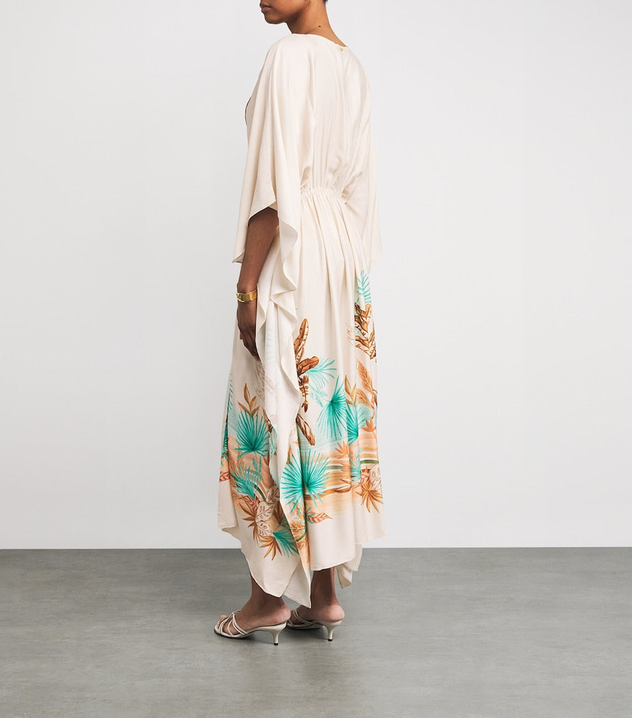 PatBO Beige Bananeira Tropical Cover-Up