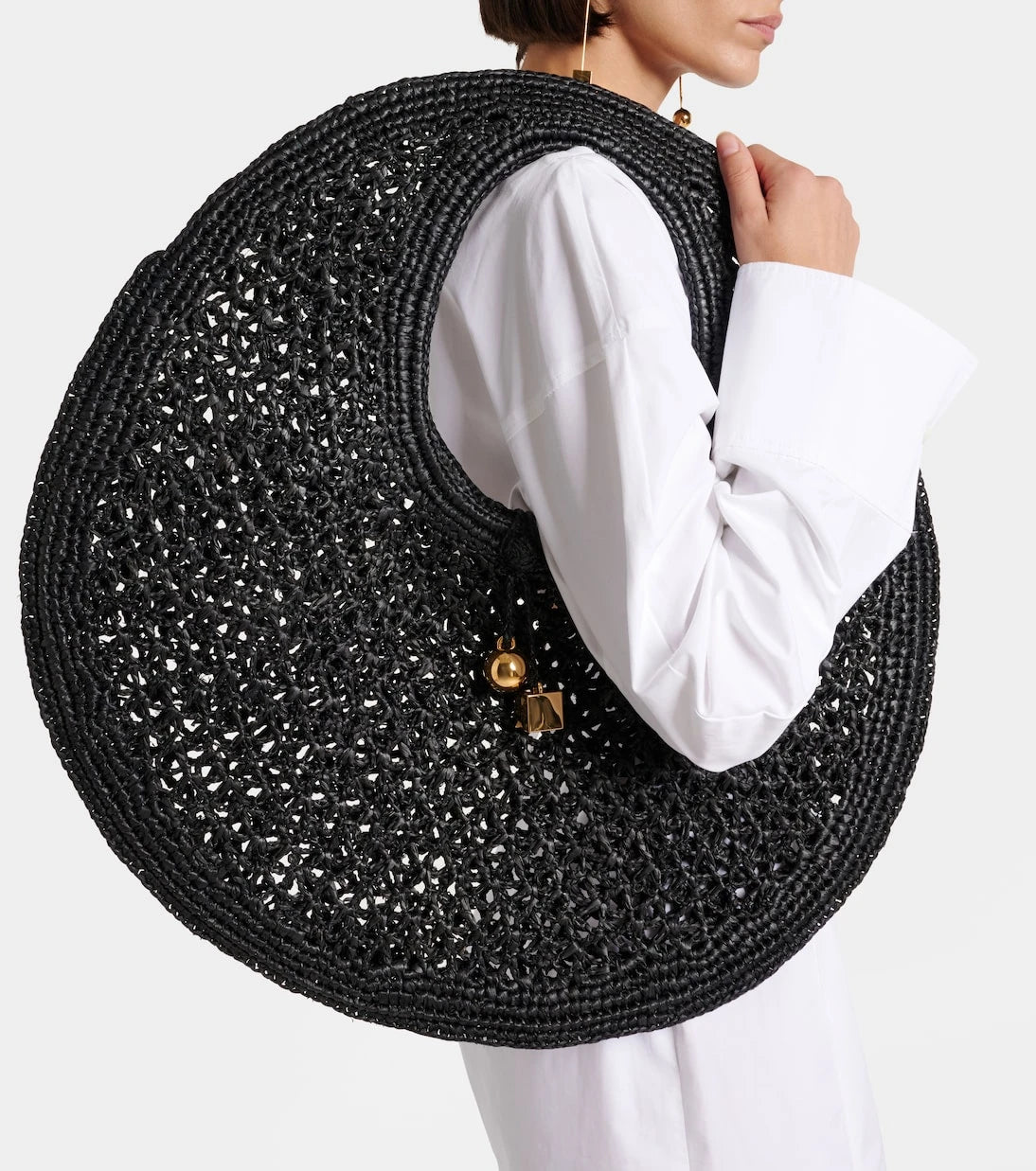 Jacquemus - Le Rond Spiaggia raffia tote bag