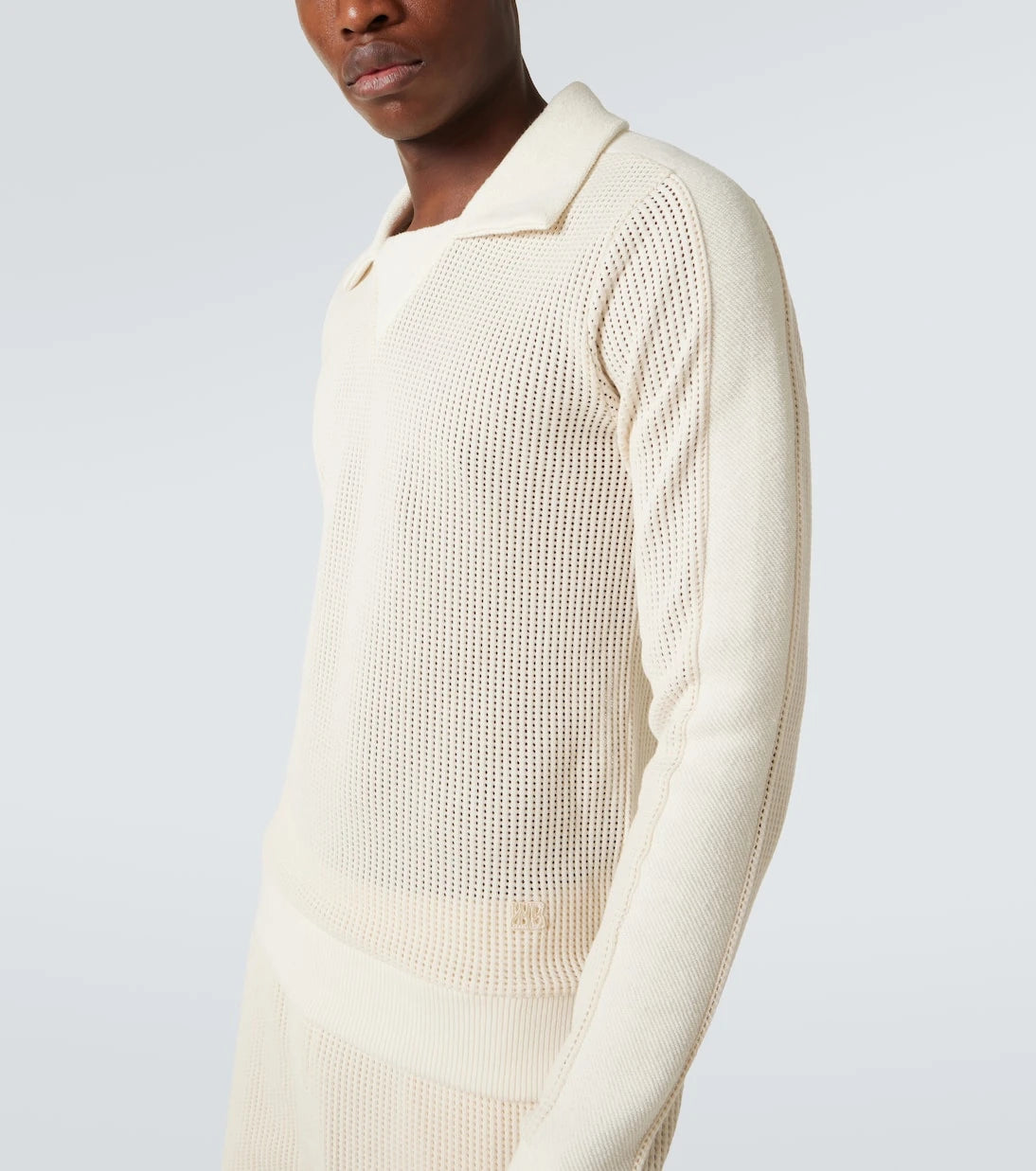 Wales Bonner - Song cotton mesh polo shirt