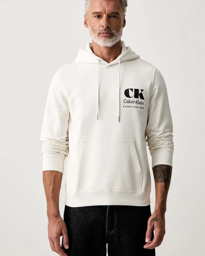 Calvin Klein Jeans erkek pamuklu kapüşonlu sweatshirt