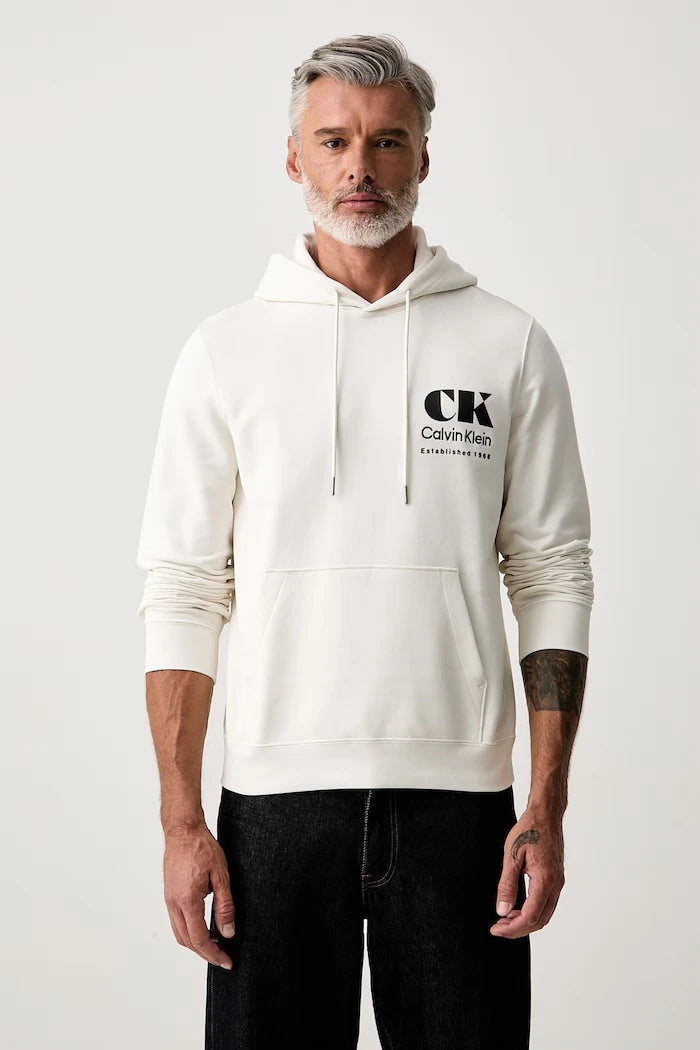 Calvin Klein Jeans erkek pamuklu kapüşonlu sweatshirt