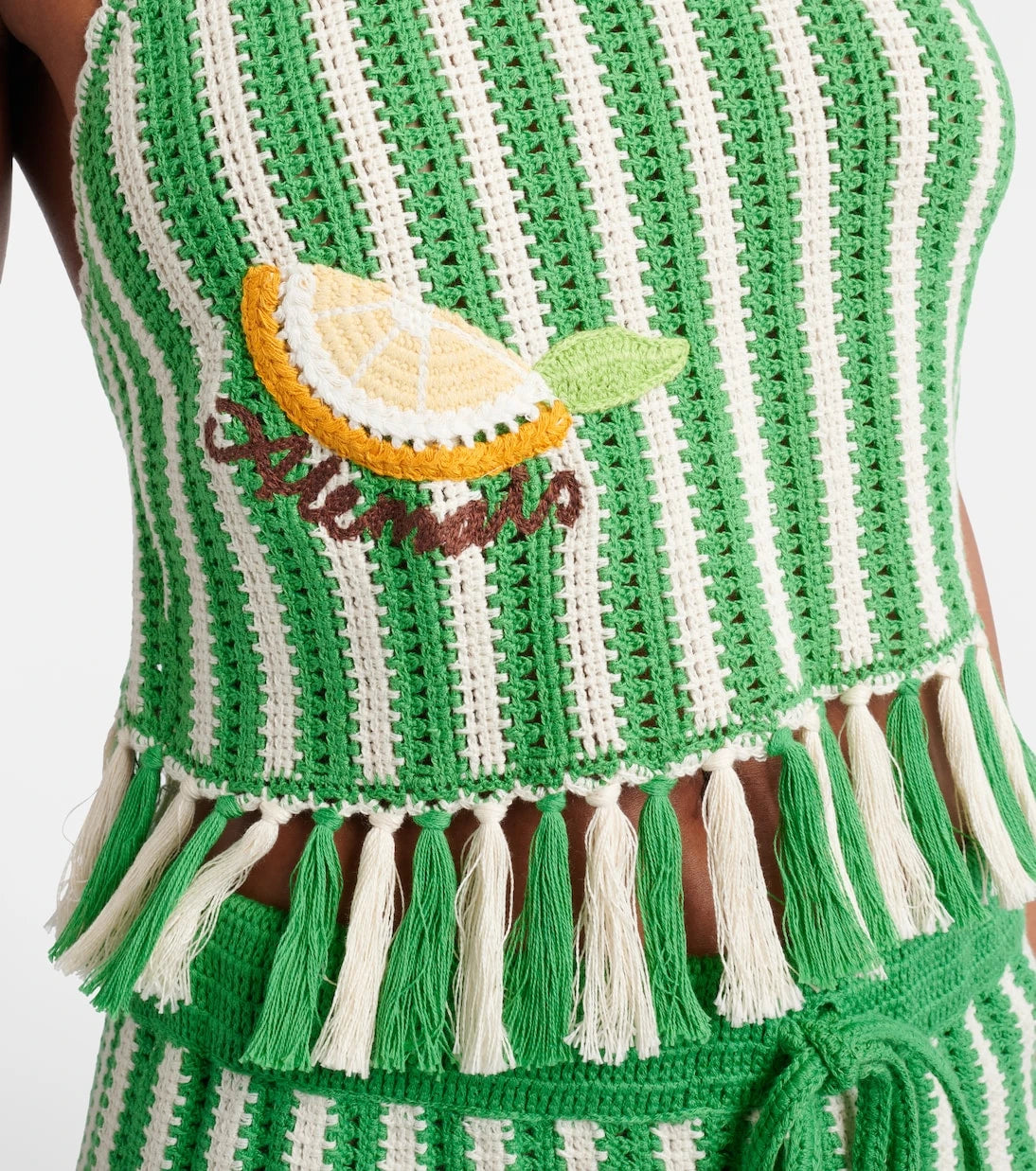 Alémais - Sundae crochet embroidered cotton crop top