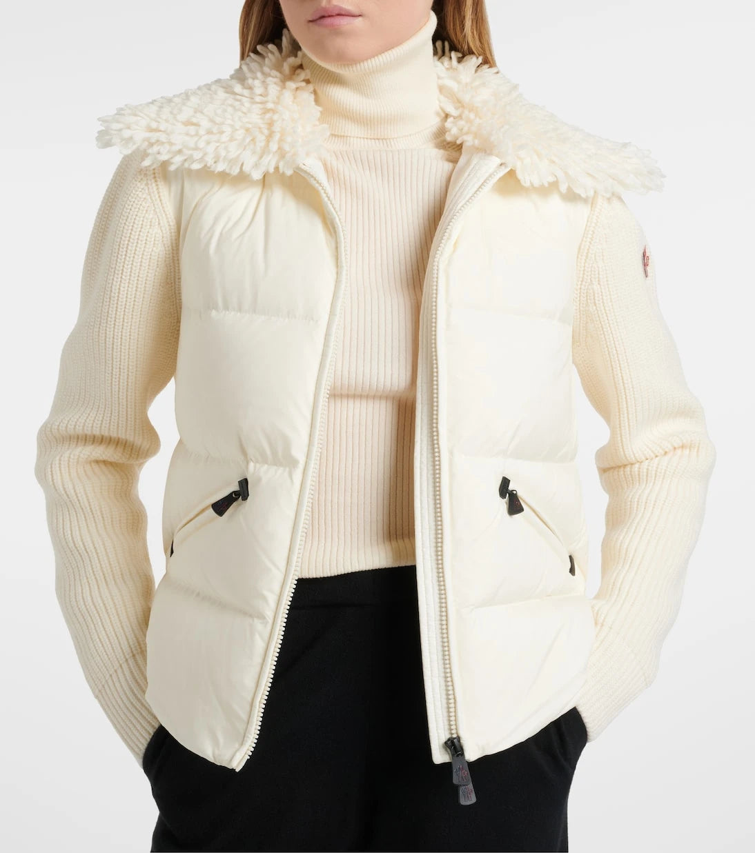 Moncler Grenoble - Down-paneled virgin wool cardigan