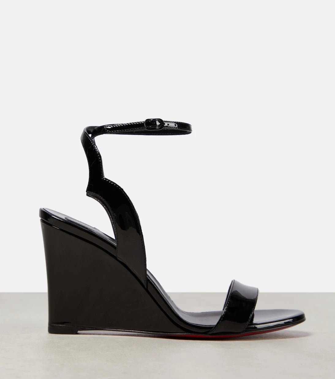Christian Louboutin - Patent leather wedge sandals