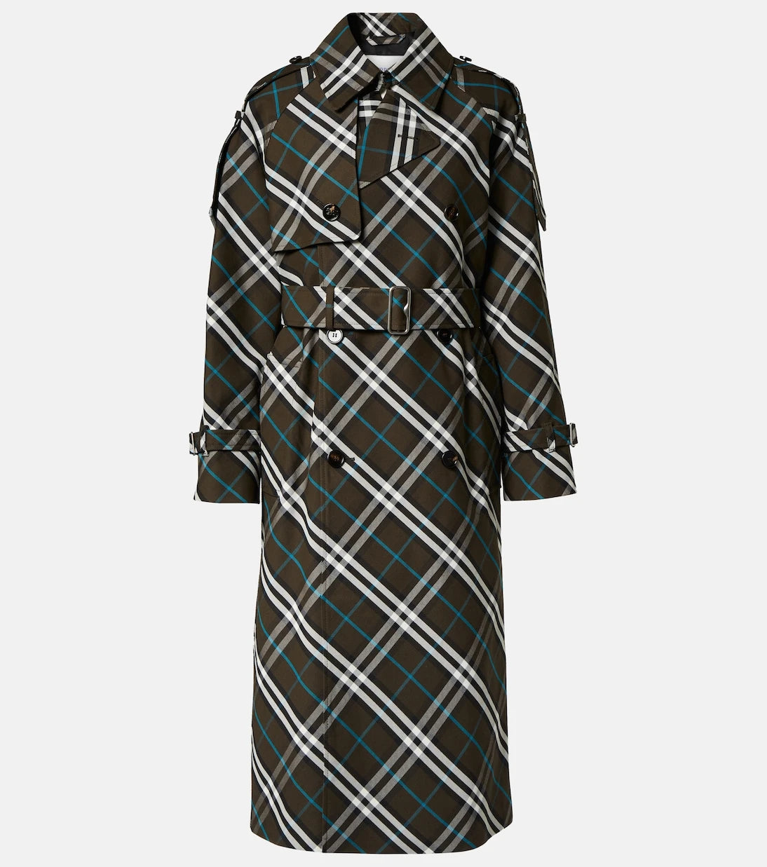Burberry - معطف الترنش بتصميم مربعات بربري