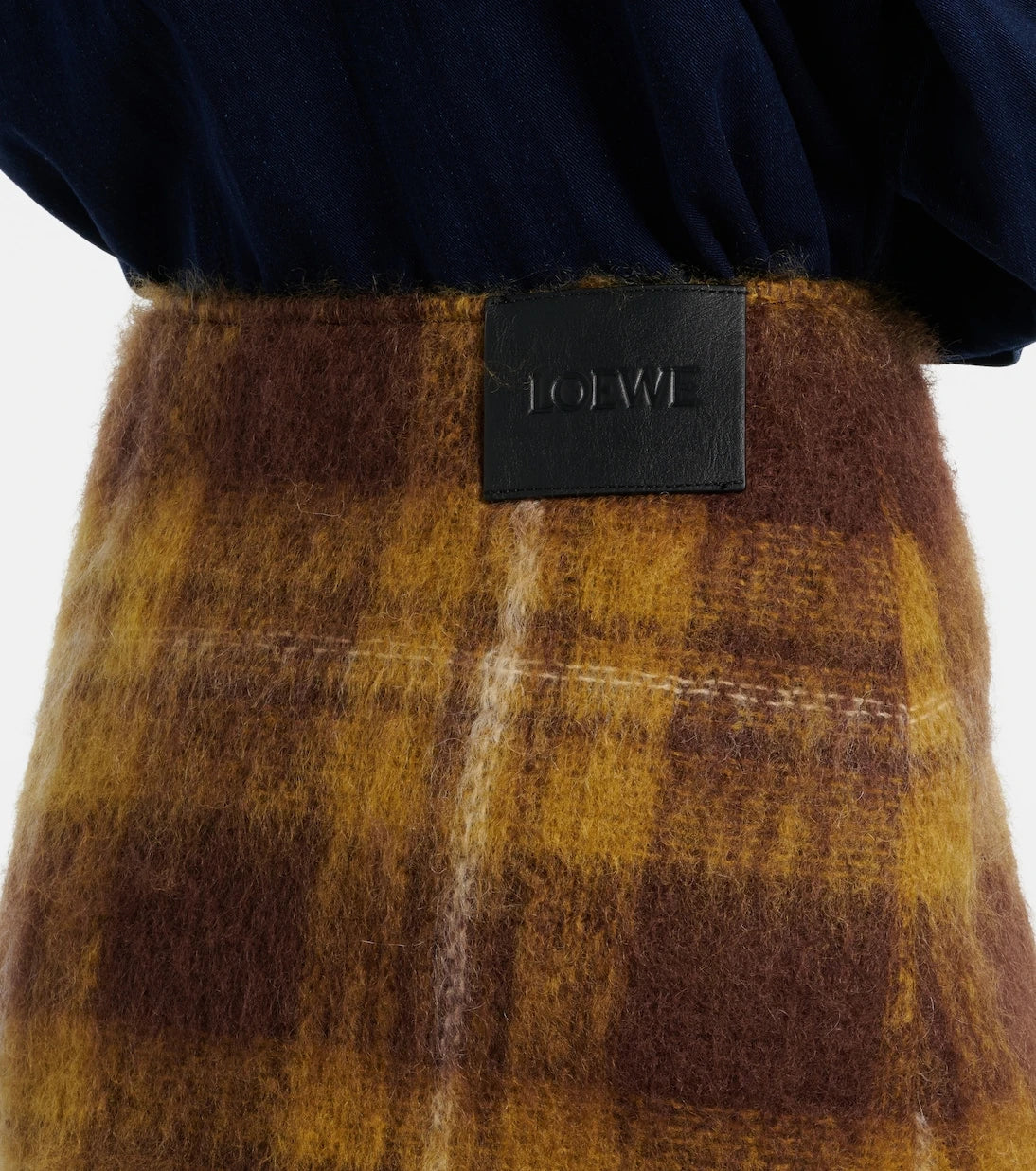 Loewe - Checked mohair and wool miniskirt