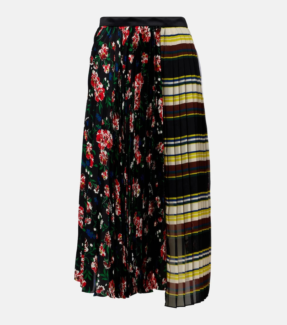 Sacai - تنورة ميدي بليسيه مطبوعة