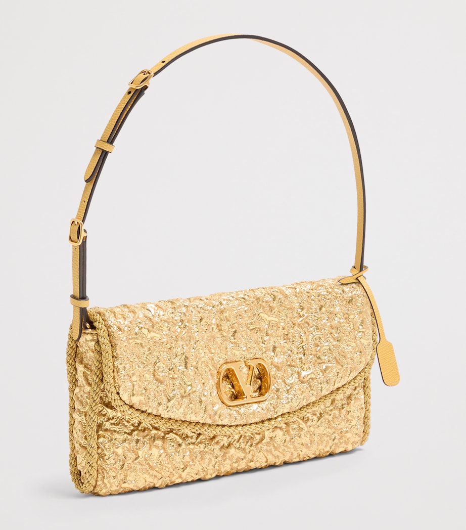 Metallic Vain Soft Shoulder Bag