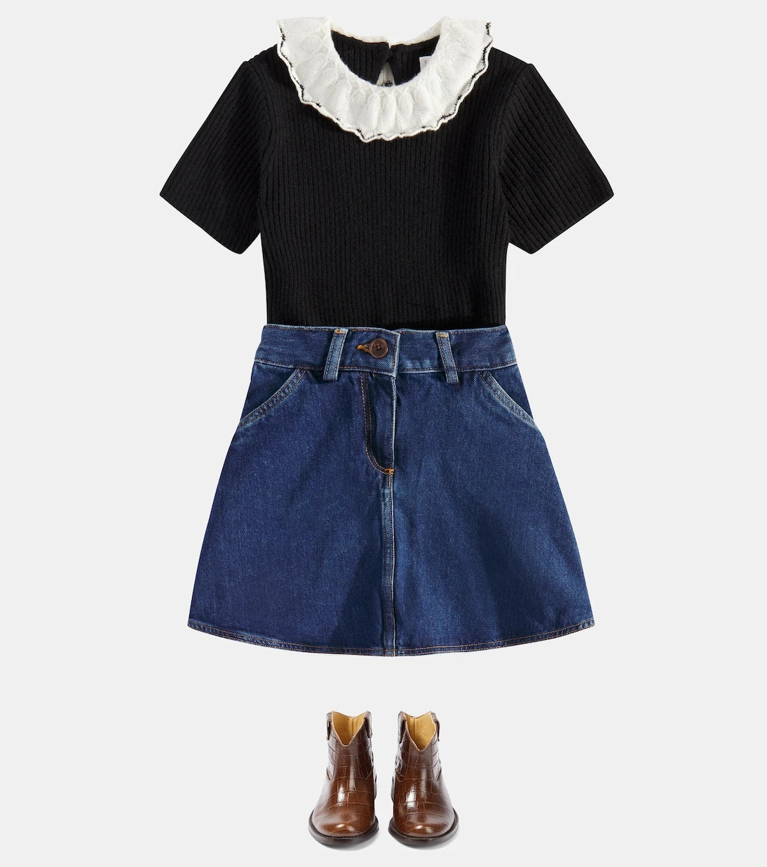 Bonpoint - Gingia denim skirt