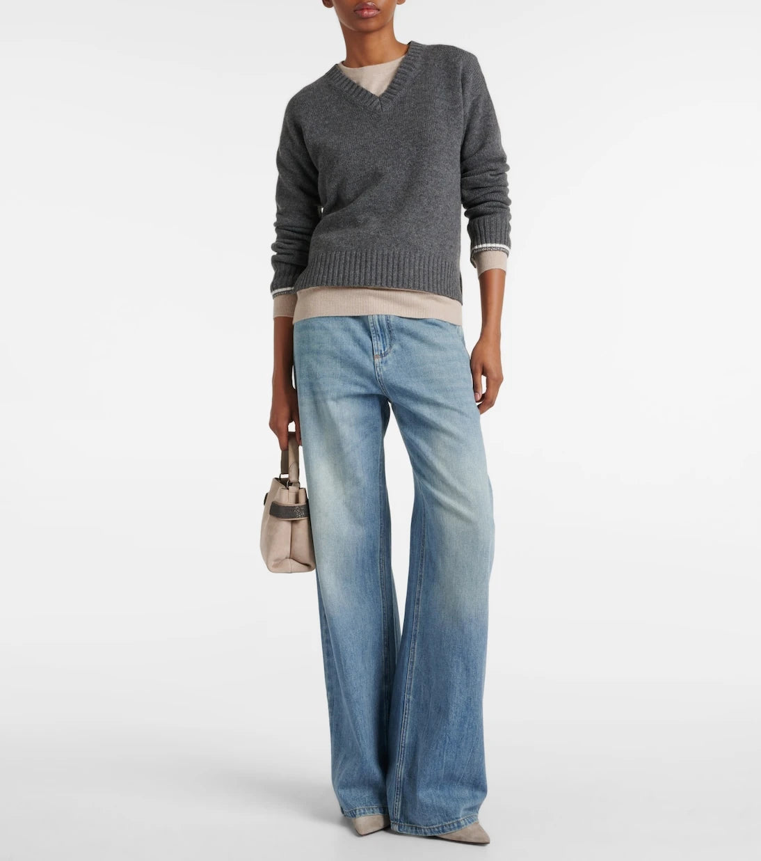Brunello Cucinelli - High-rise wide-leg jeans