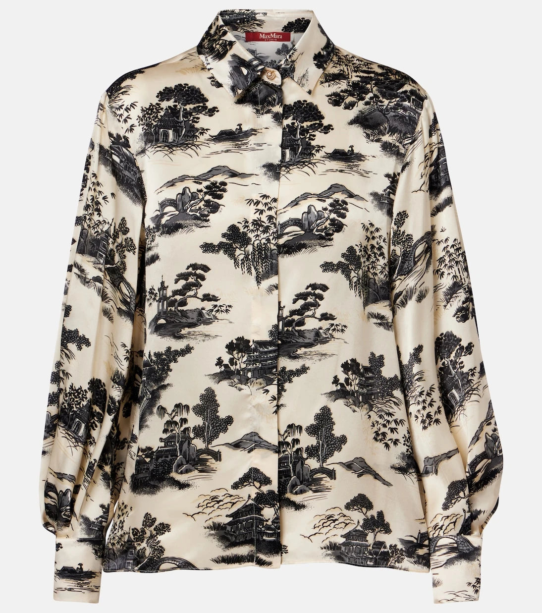 Max Mara - Vetro printed silk satin shirt