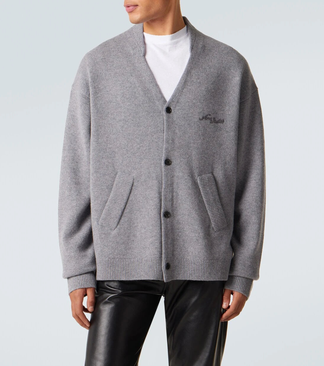 Acne Studios - سترة صوفية وياك محبوكة بشعار العلامة